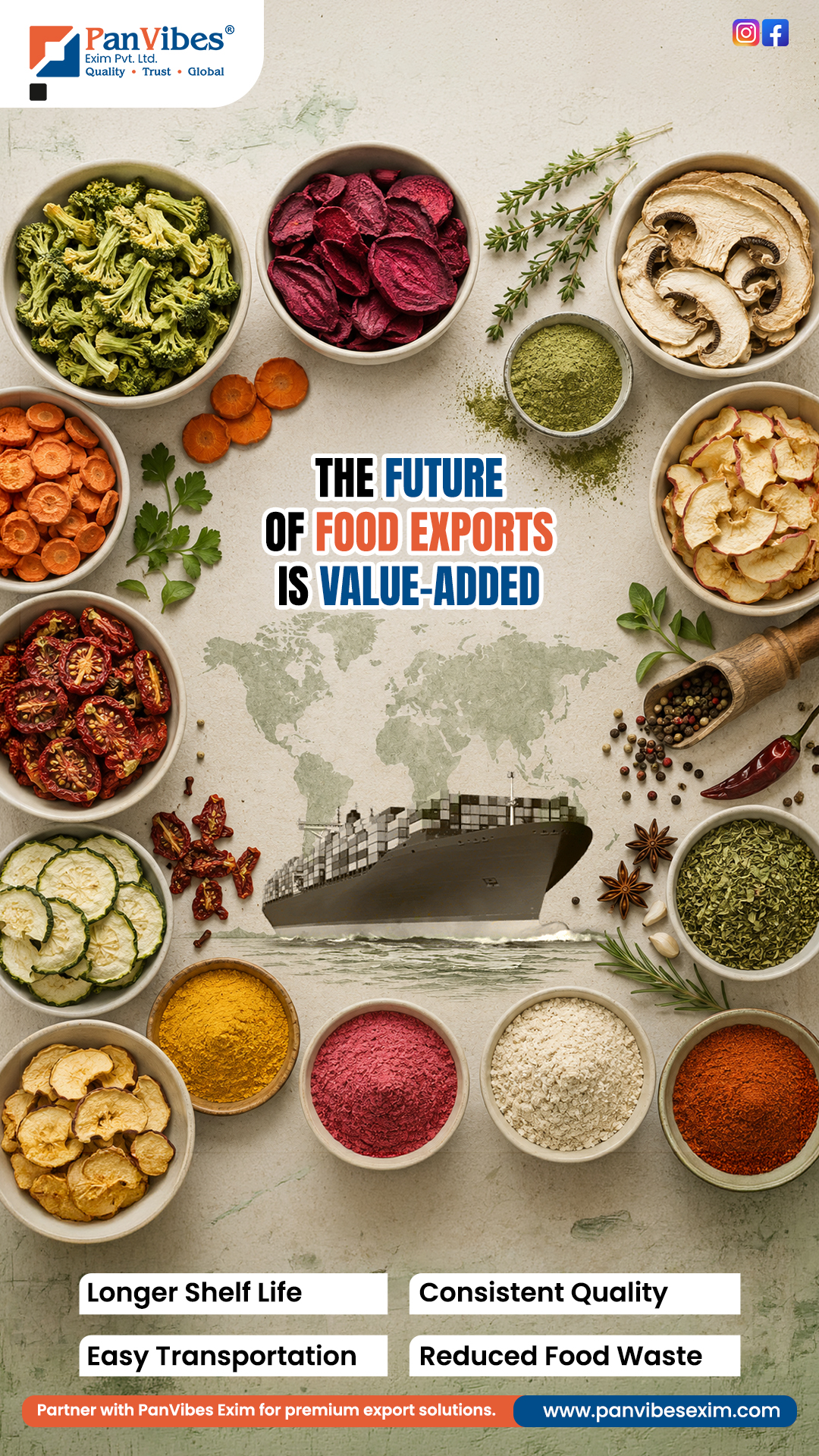 Dehydrated Food Exporter in India,